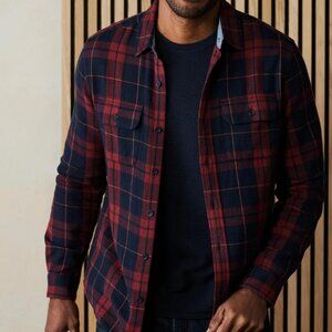 The Normal Brand Mountain Overshirt in Garnet Plaid Red Men's Medium NWT